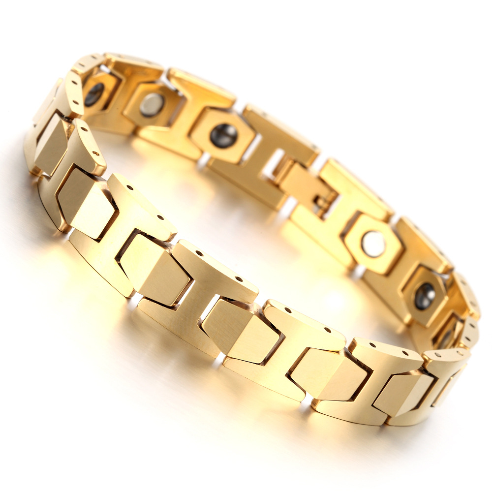 Mens Women Gold Tungsten Therapy Link Bracelet Arthritis Pain
