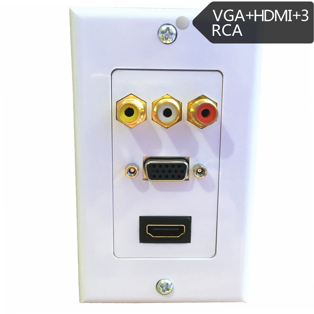 机顶盒莲花音视频VGA RCA音响HDMI高清免焊 墙壁插座多媒体面板