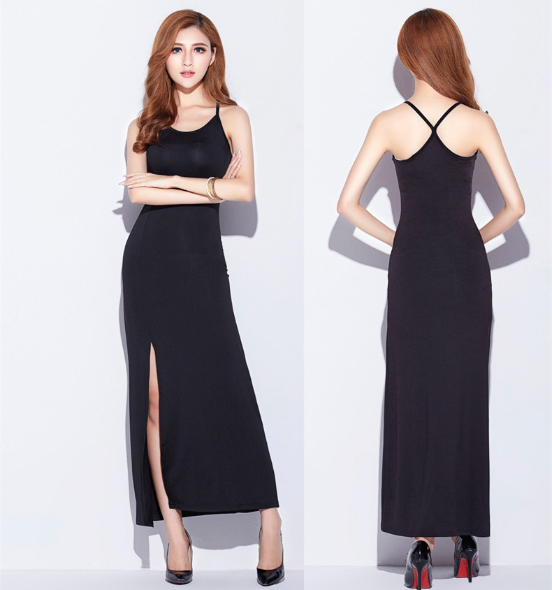 sexy suspender split long dress NSJR36785