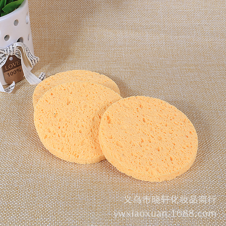 Ronda de pulpa de madera de algodón de limpieza facial puff engrosada limpieza de la piel delicada lavado de la cara esponja tienda de herramientas de belleza al por mayor