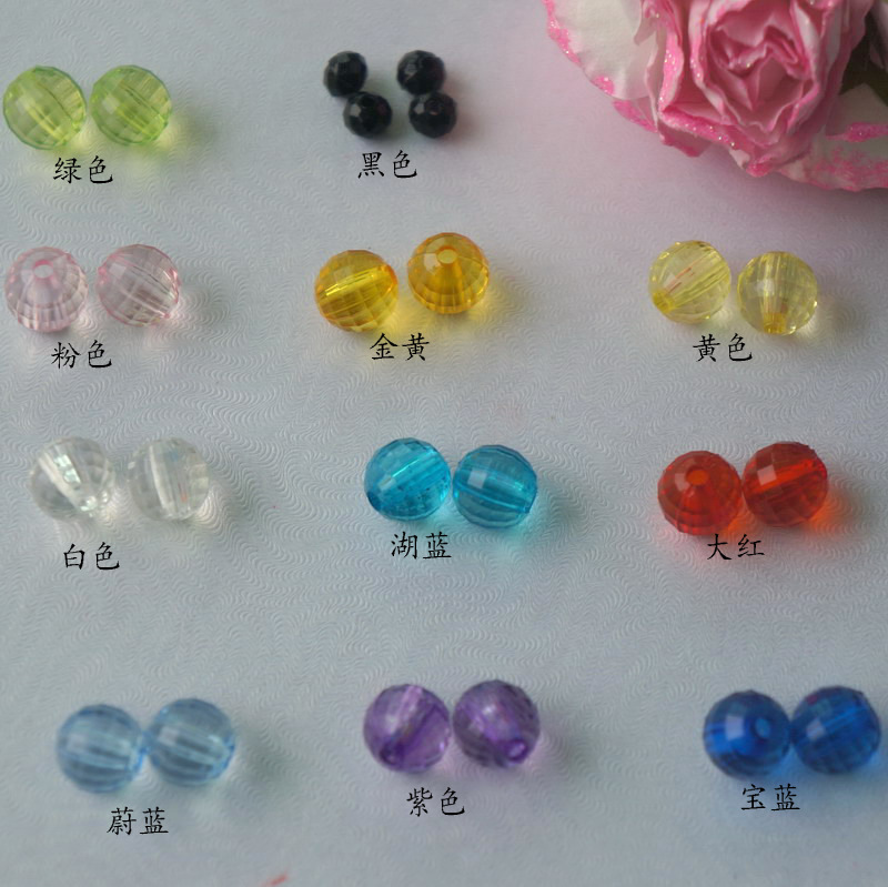 6mm透明亚克力圆珠 家居装饰门帘珠/帘串珠 透明光珠 手工材料详情图3