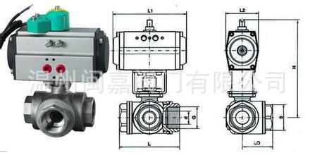 Q614N内螺纹气动三通高压球阀 Q614N气动三通高压球阀