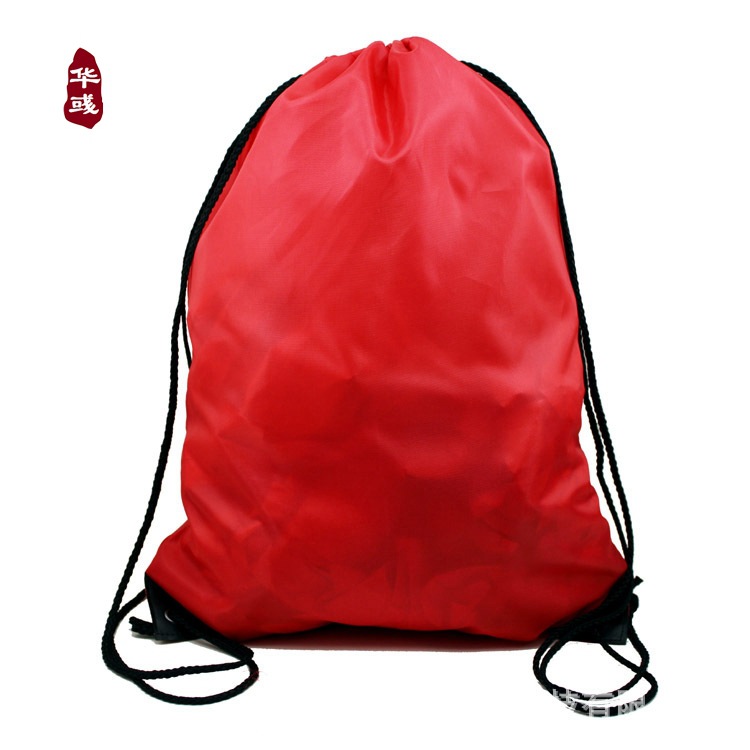 便携男女纯色运动双肩背包 旅行包 可折叠收纳抽绳束口袋 沙滩包