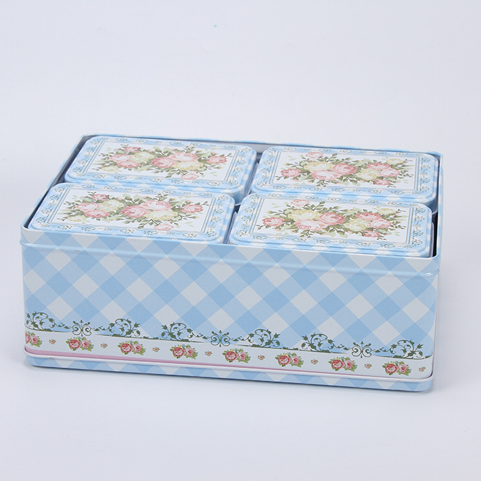 优质铁盒批发 方形马口铁盒 田园马口铁收纳盒