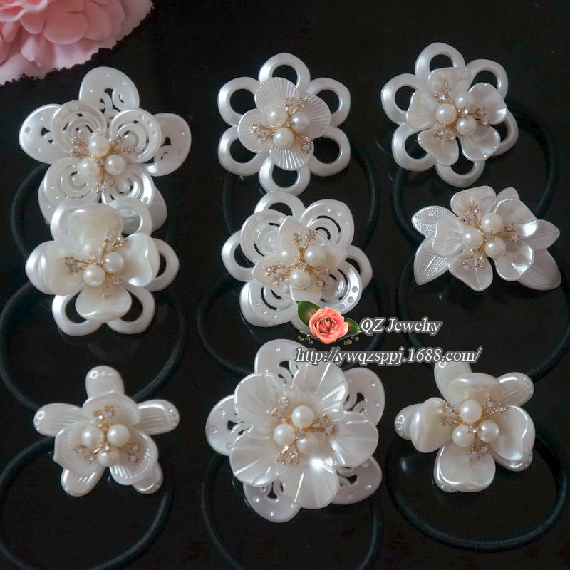 DIY手工发饰头饰组合配件 新娘仿珍珠花朵叶片饰品 异形花瓣多款详情图6