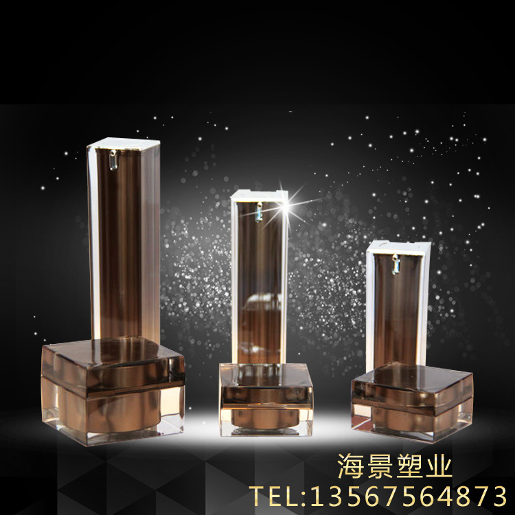 厂家生产 化妆瓶组合套装四方真空膏霜乳液瓶