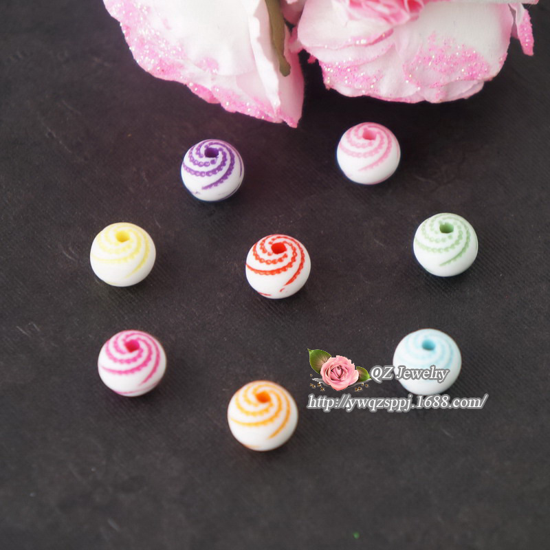 儿童饰品手链串珠 多彩珠饰超级搭配 彩色螺旋珠 女童DIY材料包详情图4