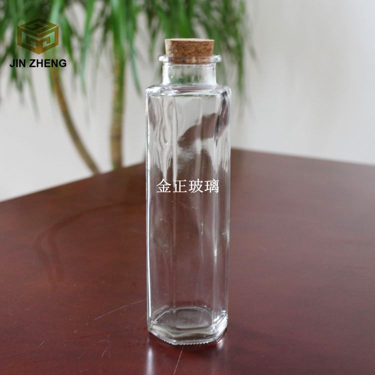 工厂现货批发 330ml玻璃透明泡茶瓶 塞口果汁饮料瓶