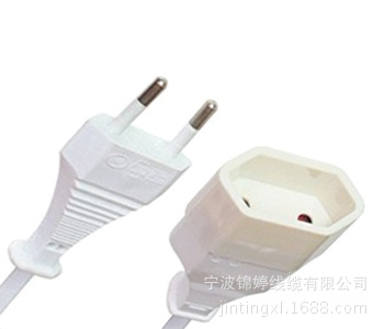 浙江锦婷生产VDE多国欧规2.5A插头电源线配2x0.75平H03VVH2-F扁线