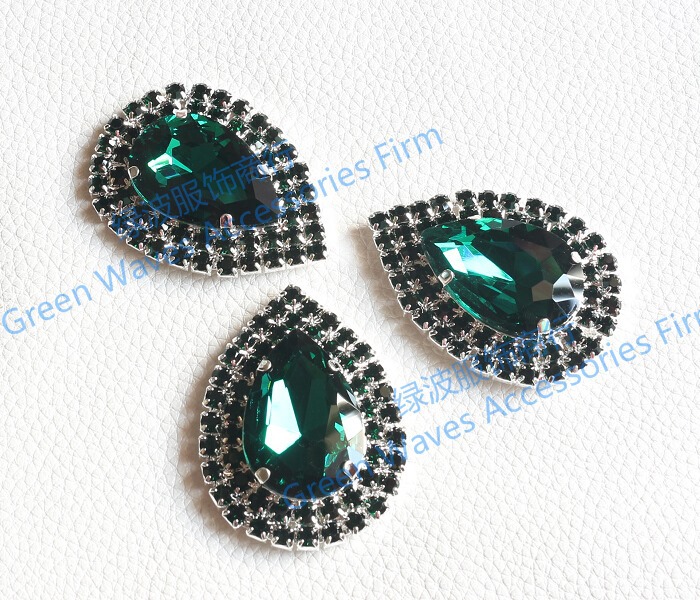 墨绿色水钻水晶玻璃钻假纽扣子金属钮扣子雪地靴鞋子女包装饰辅料