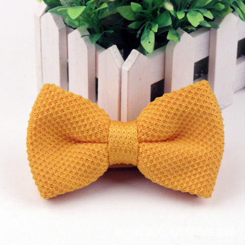 Adult men's student casual British knitted solid color double layer woolen bow tie Shengzhou manufacturer wholesale