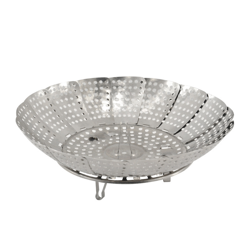 practical Stainless steel Lotus fold Amazing Magic Fruit plate trumpet Telescoping Steamer tray Send Universal Recording