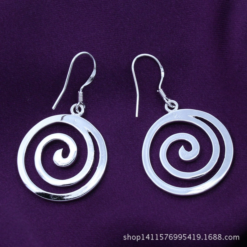 Fashionable retro earrings, European style, silver 925 sample, wholesale