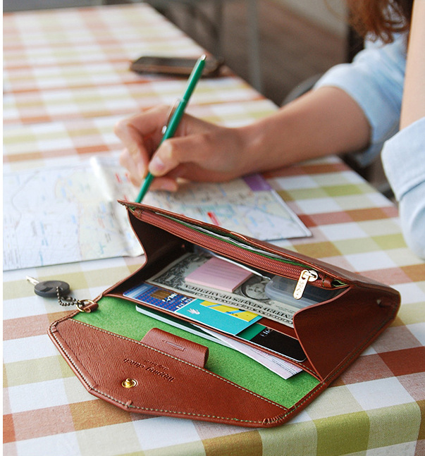 Shenzhen handbag bag factory New thin soft men's and women's wallet Travel large mobile phone bag passport bag business card holder