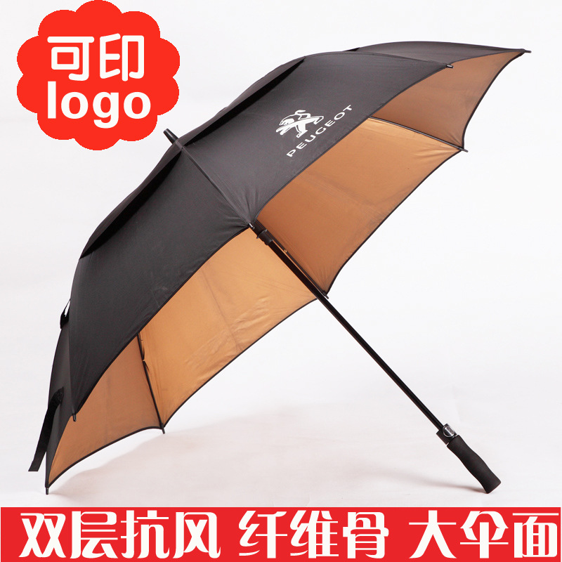 direct deal Golf umbrella Straight umbrella Straight enlarge double-deck Windbreak Advertising umbrella logo