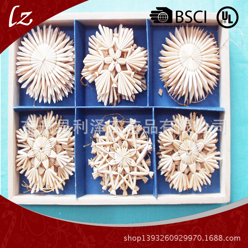 Christmas Straw Pendant christmas tree Snowflake Hanging Home Crafts manual festival Pendants