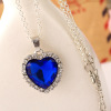 Marine accessory, classic blue necklace heart-shaped, wholesale