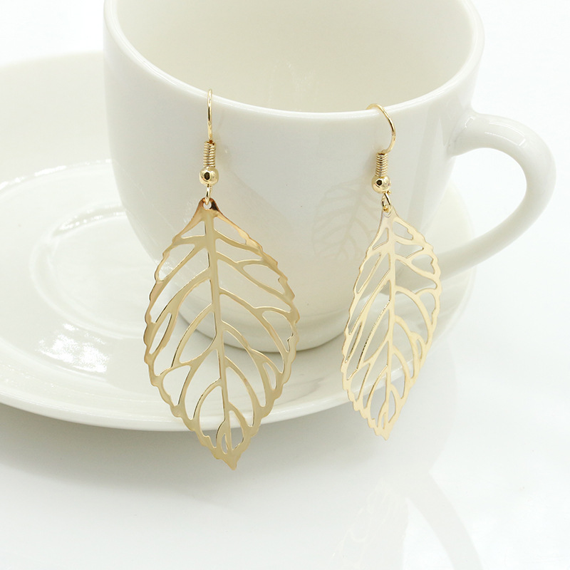 Fashion Leaf Plating Alloy No Inlaid Earrings display picture 13