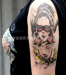 Environmental protection large waterproof flower arm tattoo with glasses beauty body painting simulation Tattoo Factory wholesale direct sales