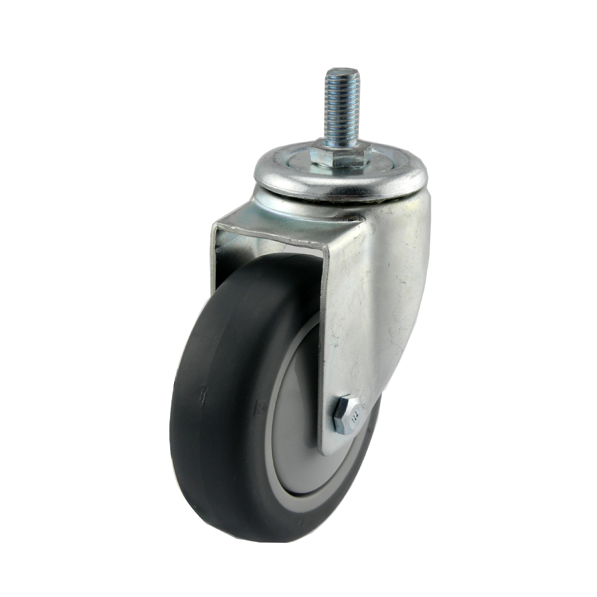 大胜4寸TPR人造橡胶静音手推车理货车丝杆万向脚轮 