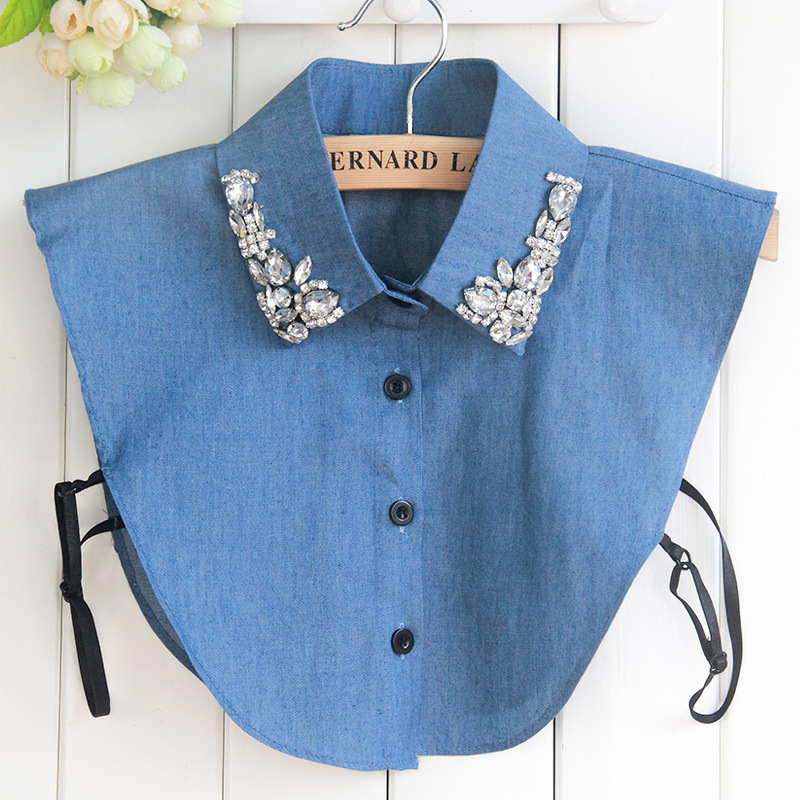 Autumn and Winter Denim shirt fake collar casual matching sweater all-match fake collar shirt female factory direct sales Autumn and Winter Denim shirt fake collar casual matching sweater all-match fake collar shirt female factory direct sales
