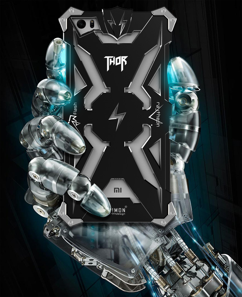 SIMON THOR Aviation Aluminum Alloy Shockproof Armor Metal Case Cover for Xiaomi Mi Note