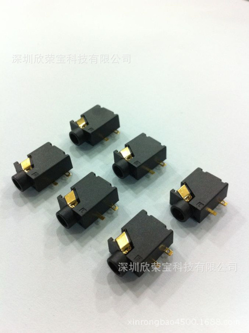 3.5孔径耳机音频座PJK-305/PJK-365环保镀金5脚贴片（实物图）