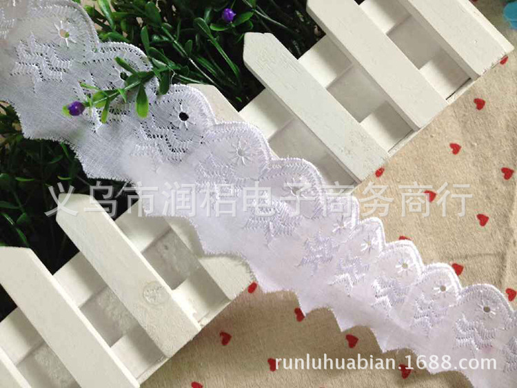 厂家直销现货小批5.5cmTC花边用于 服装裙摆辅料