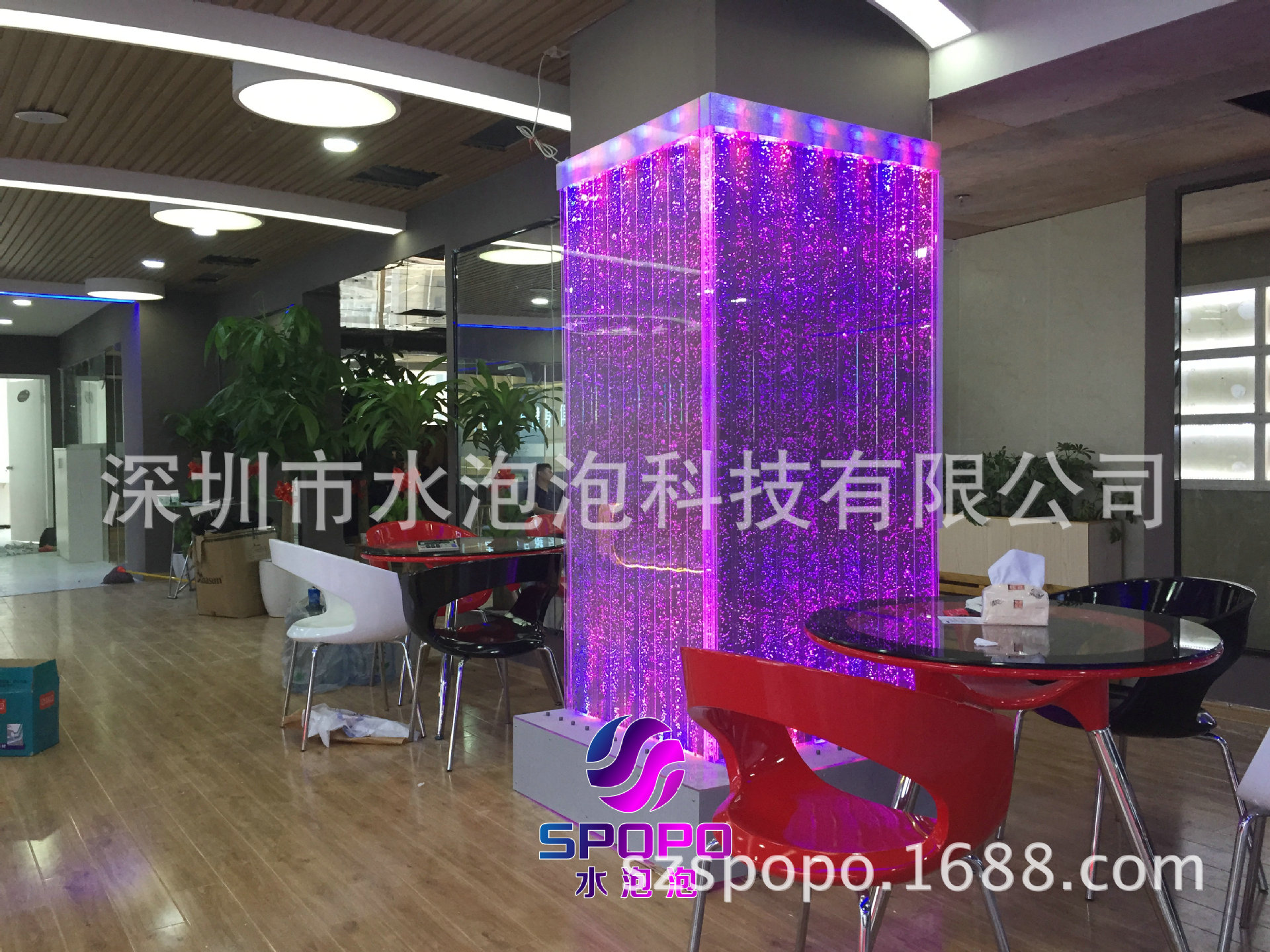 水泡泡深圳龍華L型轉角氣泡水晶墻 (48)