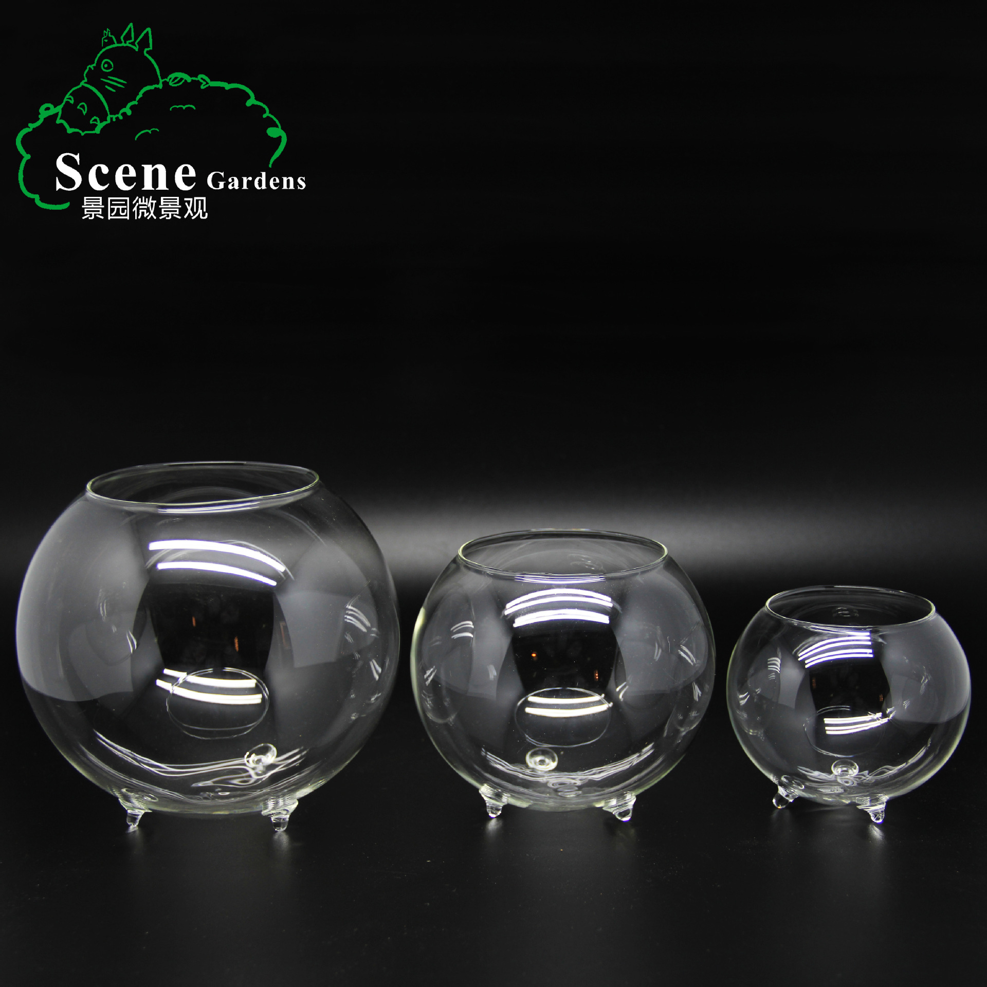 苔藓制作玻璃瓶 微景觀創意瓶 三腳玻璃魚缸 多肉diy三足