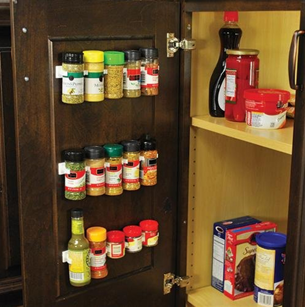 4x Spice Jar Wall Rack Storage Organizer Kitchen Cabinet Door
