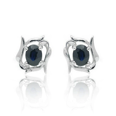 Jewelry, sapphire earrings, silver 925 sample