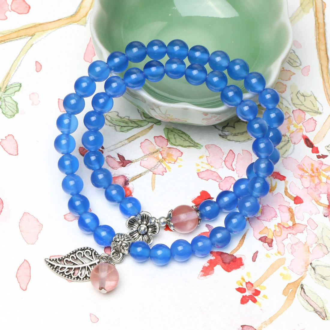 If Crystal Blue Rose Multi -layer Bracelets Fashion Women's Mo Kai Plus Bracelet Special Clearance