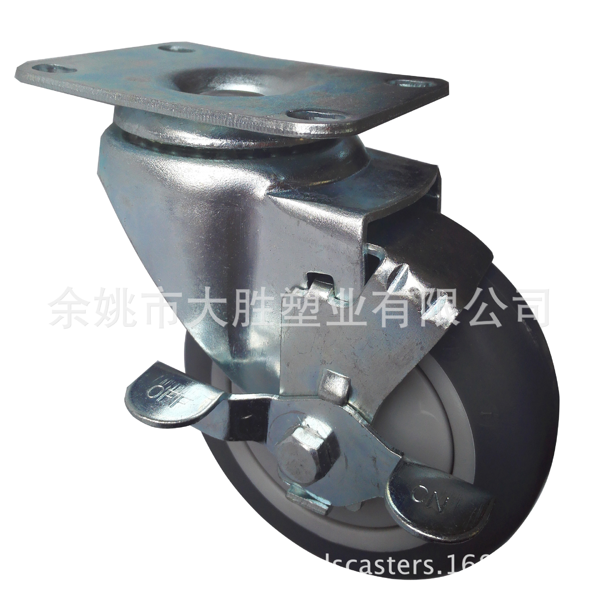 大胜脚轮工厂直销 4寸高品质TPR带刹平板万向脚轮 超静音工具轮