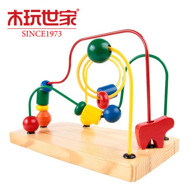 木玩世家 婴幼儿益智早教0-3岁绕珠串珠架宝宝智力开发YT5218|ms