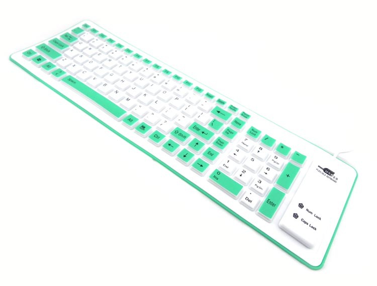Silicona suave teclado plegable impermeable a prueba de polvo 103 teclas USB con cable portátil escritorio universal Silicona