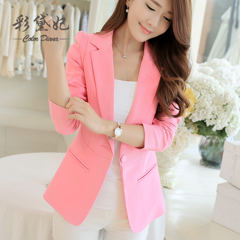 Caidaifei 2025 Spring and Summer New Korean Style Slim Long-Sleeved Small Suit Jacket Women's Versatile Casual Suit Trendy