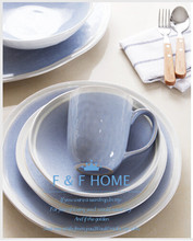 廠家直銷 外貿OCH 海洋之心餐具 外貿海洋藍家用創意碗盤碟套裝