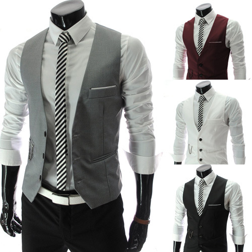 Aliexpress Ebay New Men's Cotton Polyester Blended Cardigan Vest Summer Adult Suit Vest Bulk Goods