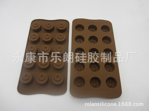 厂家直销 硅胶模具 冰模 巧克力模 15连圆形 圆柱 水滴瓶盖型