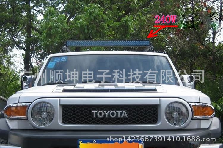 36W 4D凸透鏡雙排長條越野燈 LED改裝車頂射燈 晶元檢修探照燈