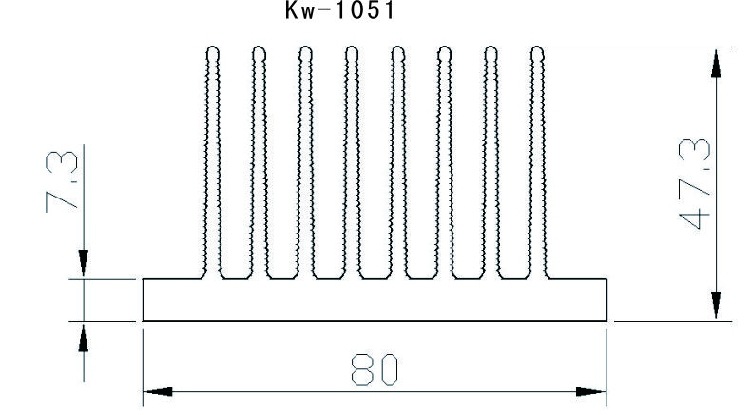 宽度80mm,厚度47.3mm 郑州电子散热片 散热铝型材 冲压铝板