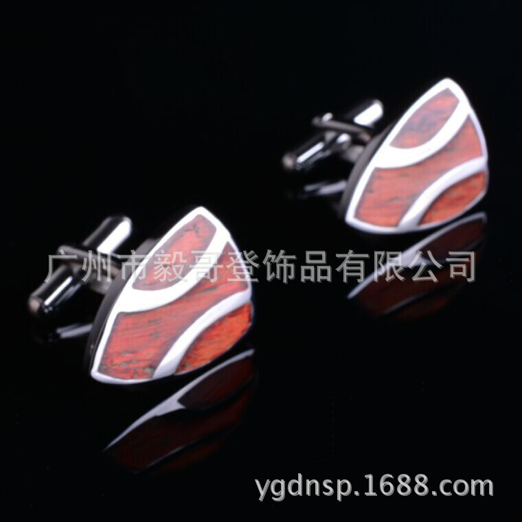 供应A4015-M帆船形袖扣，摩登红木袖扣，不锈钢袖扣，礼品袖扣