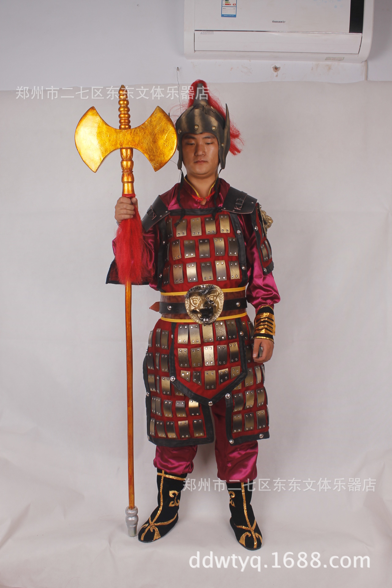 兵服古装兵马俑影视演出盔甲武士古典舞蹈服装古代士兵舞台装红色-阿里巴巴