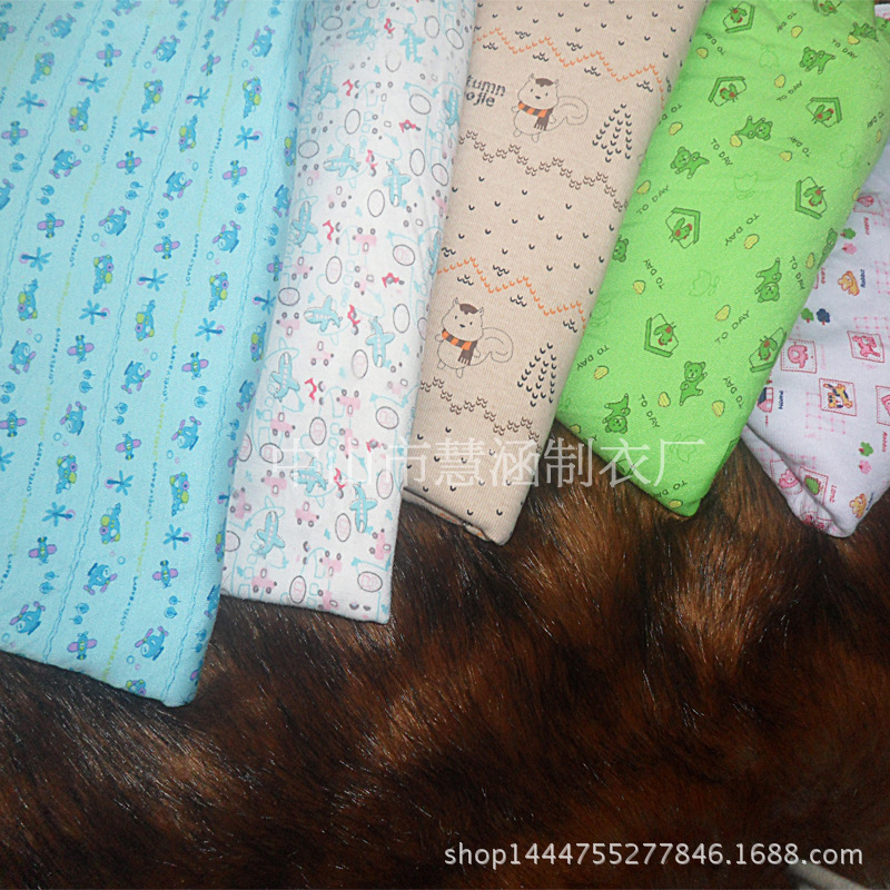 现货小批 库存布头处理纯棉 针织双面卡通公仔花零布头按斤批发|ms