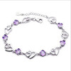 Silver bracelet, crystal bracelet with amethyst, accessory, high-end jewelry, Korean style, wholesale