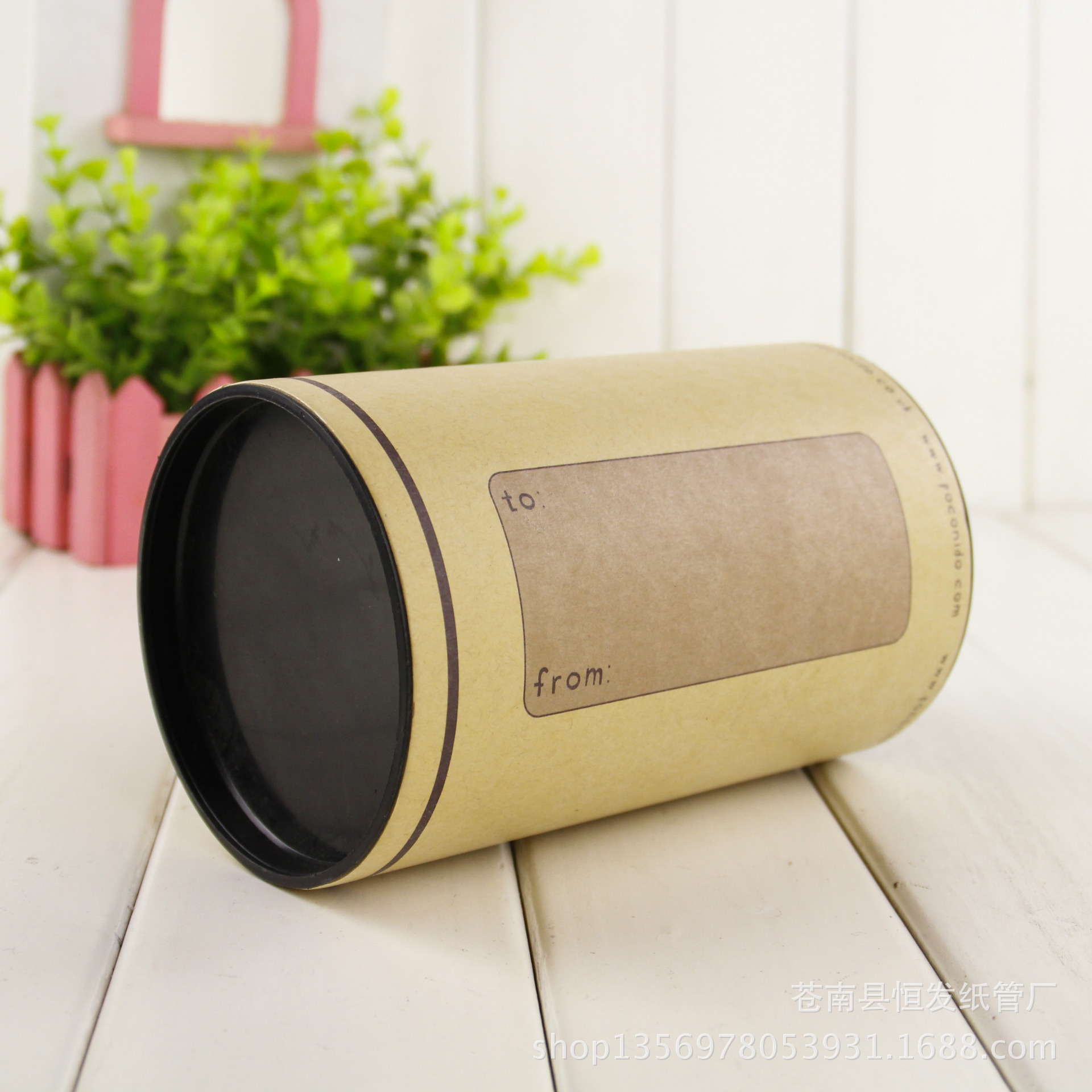 厂家批发节假日庆典广告活动牛皮纸纸筒 圆形开窗纸筒包装