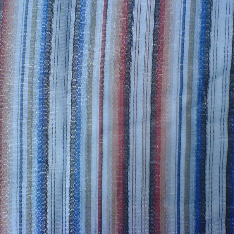 专条纹亚麻棉面料蓝、粉多种颜色 棉麻色织布 衬衣休闲面料供应