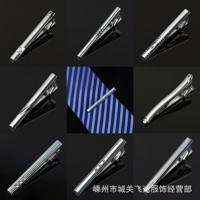 silvery man electroplate Diamond Rhinestone fashion Simplicity business affairs wedding formal wear Tie clips Manufactor goods in stock wholesale