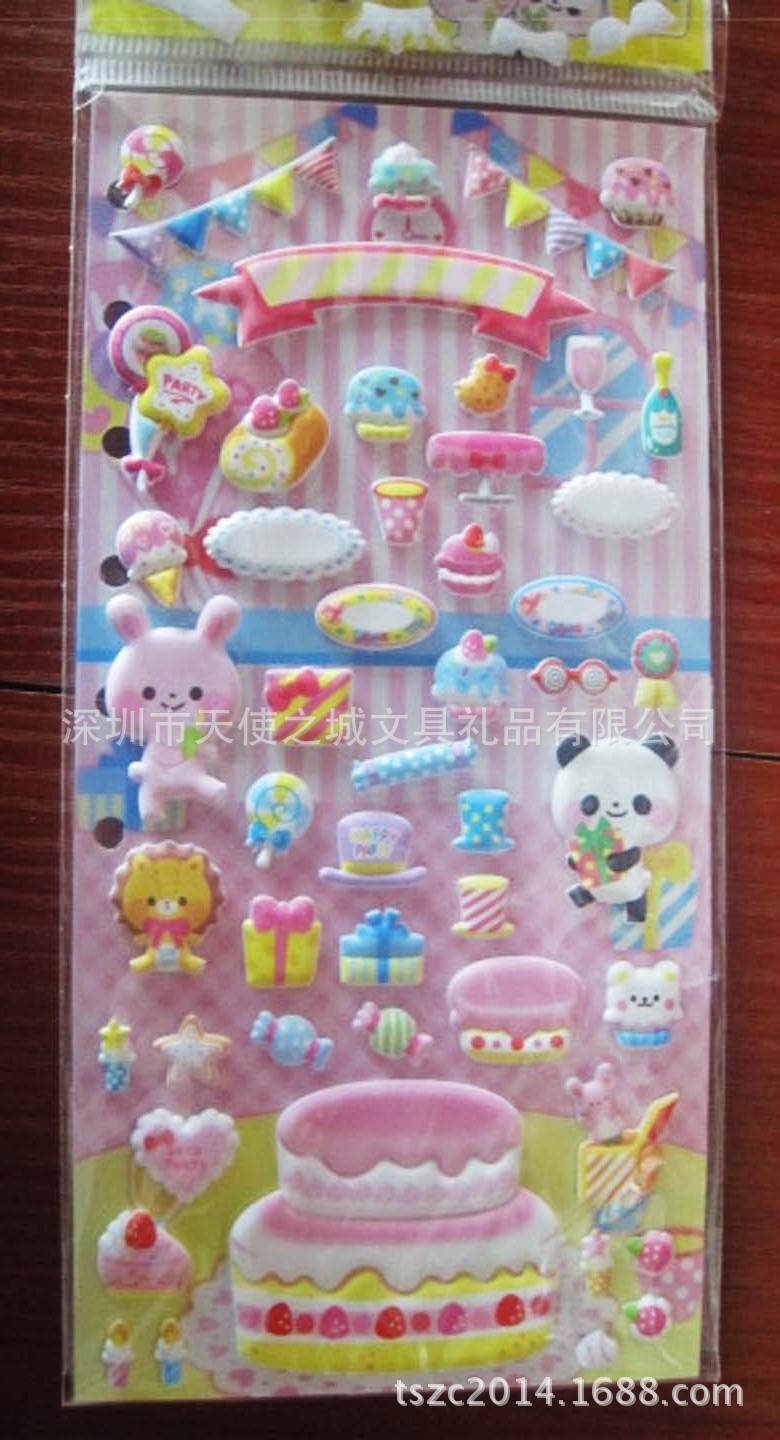 Puffy stickers 泡棉贴纸 PVC发泡 热转印 模具准 高周波